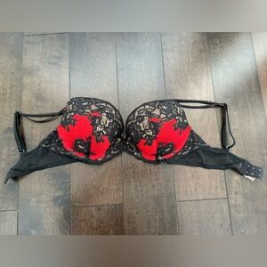 Victoria's Secret Black and Red Lace Bra